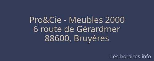 Pro&Cie - Meubles 2000