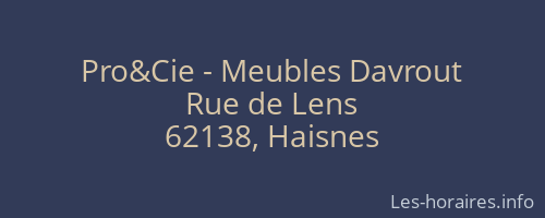 Pro&Cie - Meubles Davrout