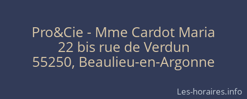 Pro&Cie - Mme Cardot Maria