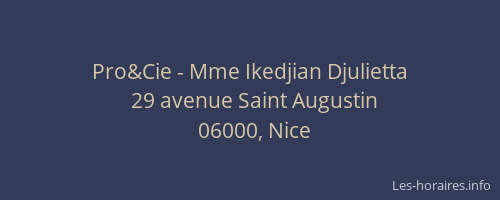 Pro&Cie - Mme Ikedjian Djulietta