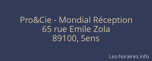 Pro&Cie - Mondial Réception