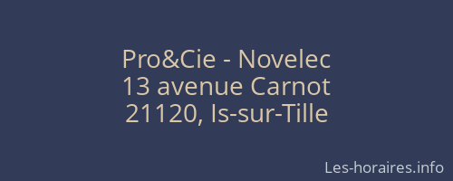Pro&Cie - Novelec