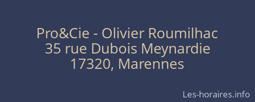 Pro&Cie - Olivier Roumilhac