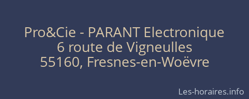 Pro&Cie - PARANT Electronique