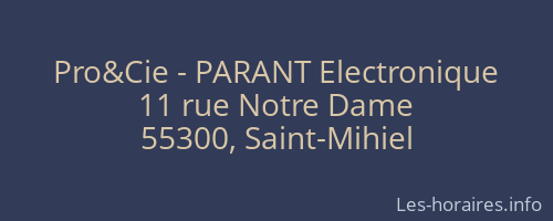 Pro&Cie - PARANT Electronique