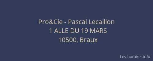 Pro&Cie - Pascal Lecaillon
