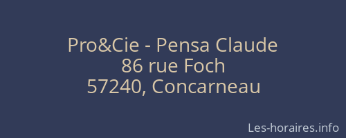 Pro&Cie - Pensa Claude