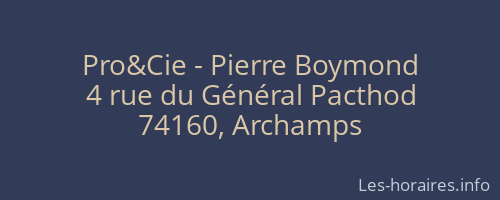 Pro&Cie - Pierre Boymond