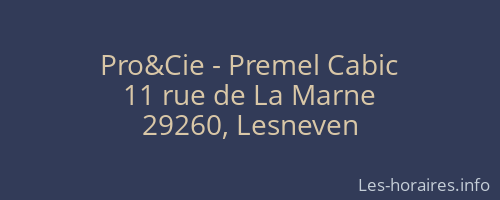 Pro&Cie - Premel Cabic