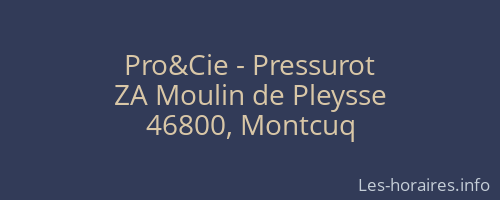Pro&Cie - Pressurot
