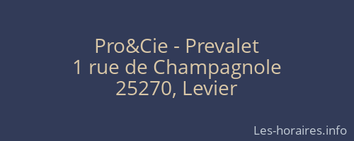 Pro&Cie - Prevalet