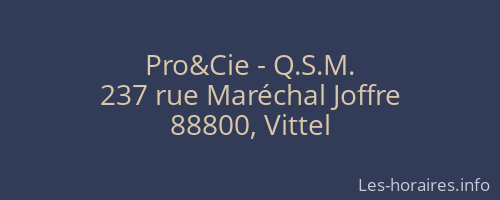 Pro&Cie - Q.S.M.