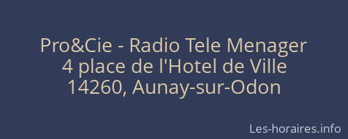 Pro&Cie - Radio Tele Menager