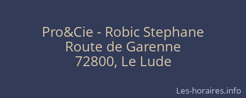 Pro&Cie - Robic Stephane