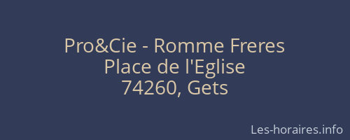 Pro&Cie - Romme Freres