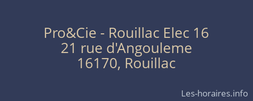 Pro&Cie - Rouillac Elec 16