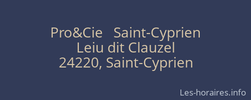 Pro&Cie   Saint-Cyprien