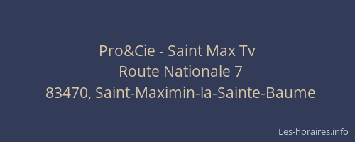 Pro&Cie - Saint Max Tv