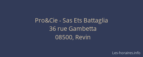 Pro&Cie - Sas Ets Battaglia