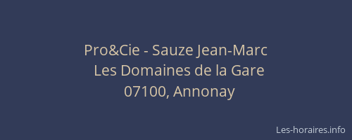Pro&Cie - Sauze Jean-Marc