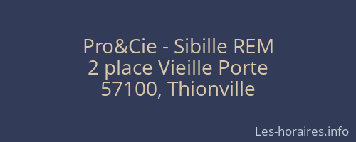 Pro&Cie - Sibille REM