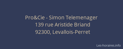 Pro&Cie - Simon Telemenager