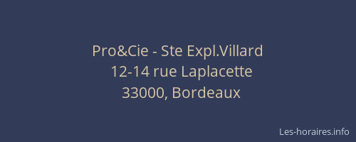 Pro&Cie - Ste Expl.Villard