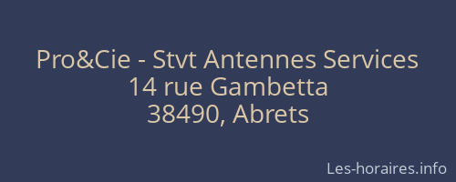 Pro&Cie - Stvt Antennes Services