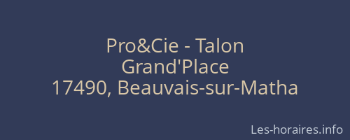 Pro&Cie - Talon