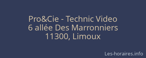 Pro&Cie - Technic Video