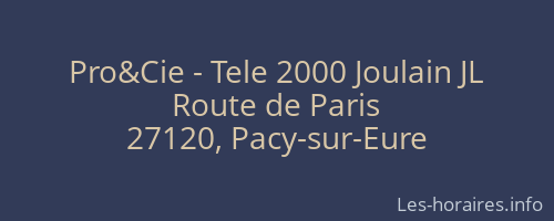 Pro&Cie - Tele 2000 Joulain JL