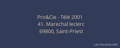 Pro&Cie - Télé 2001