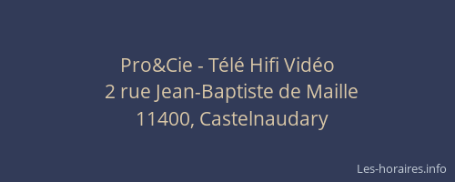 Pro&Cie - Télé Hifi Vidéo