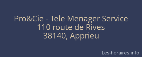 Pro&Cie - Tele Menager Service