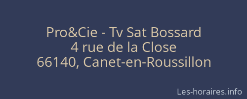 Pro&Cie - Tv Sat Bossard