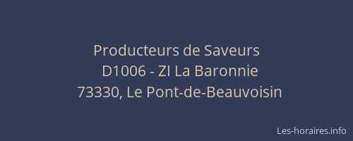 Producteurs de Saveurs
