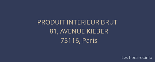 PRODUIT INTERIEUR BRUT