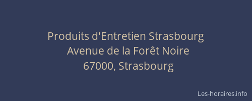 Produits d'Entretien Strasbourg