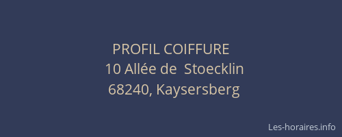 PROFIL COIFFURE