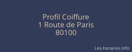 Profil Coiffure