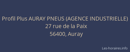 Profil Plus AURAY PNEUS (AGENCE INDUSTRIELLE)