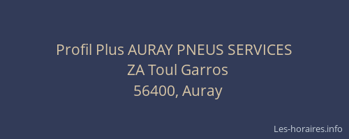 Profil Plus AURAY PNEUS SERVICES