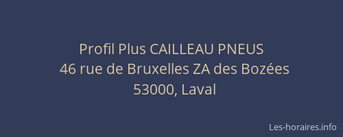 Profil Plus CAILLEAU PNEUS