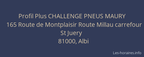 Profil Plus CHALLENGE PNEUS MAURY