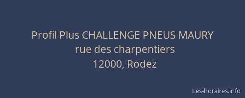 Profil Plus CHALLENGE PNEUS MAURY