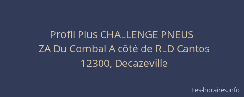 Profil Plus CHALLENGE PNEUS