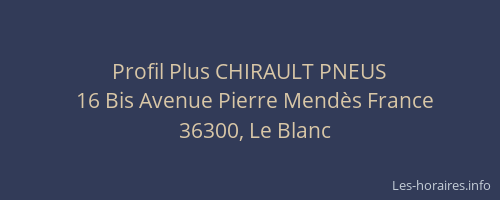 Profil Plus CHIRAULT PNEUS
