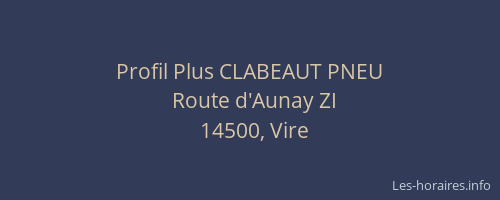 Profil Plus CLABEAUT PNEU