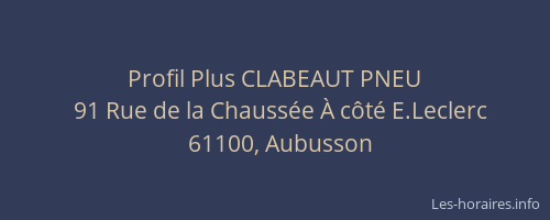 Profil Plus CLABEAUT PNEU