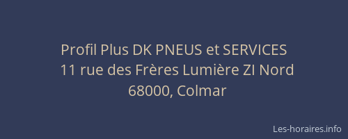 Profil Plus DK PNEUS et SERVICES